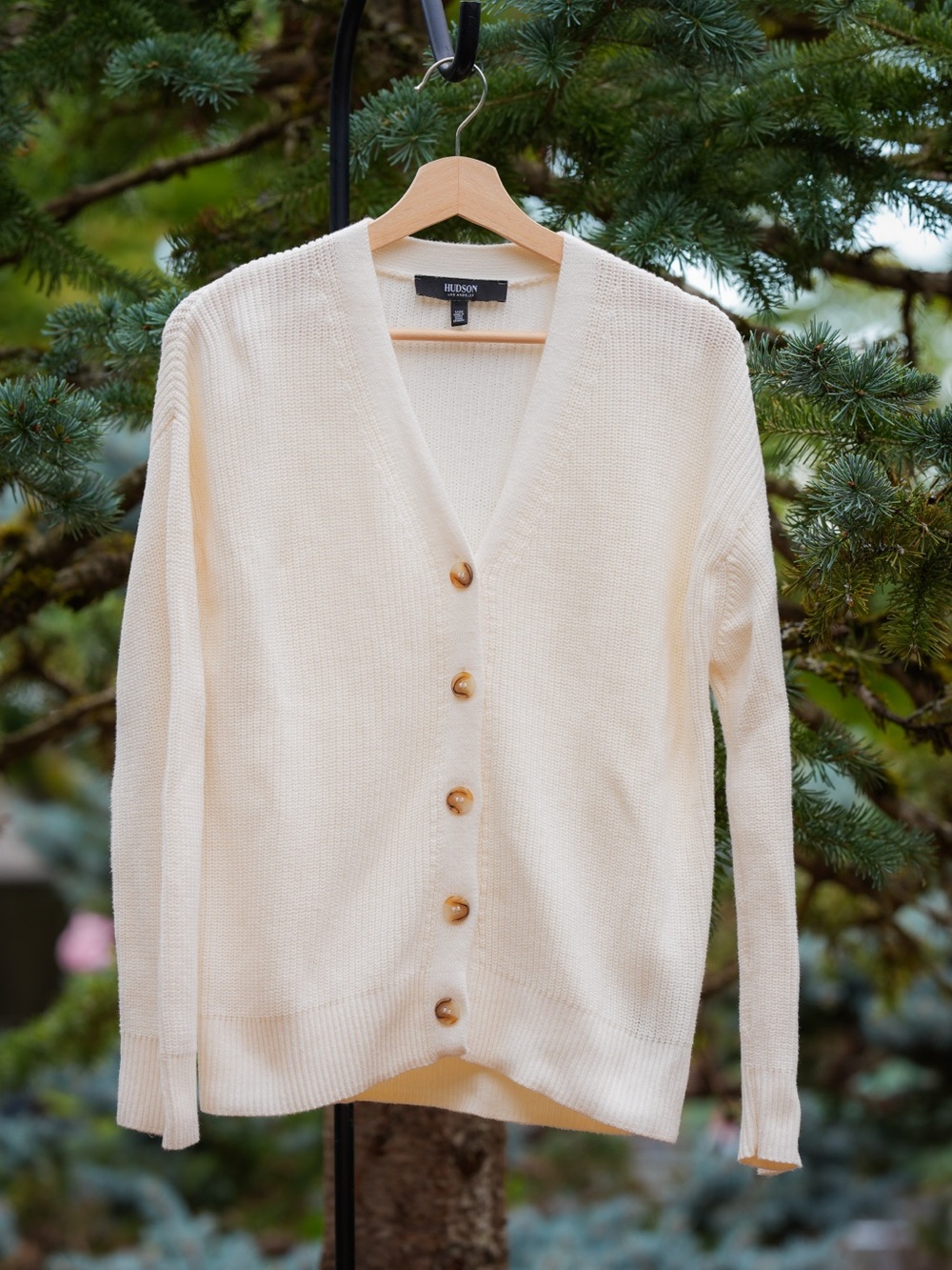 Hudson Jeans Ivory 100% Cotton Button Front Cardigan Small